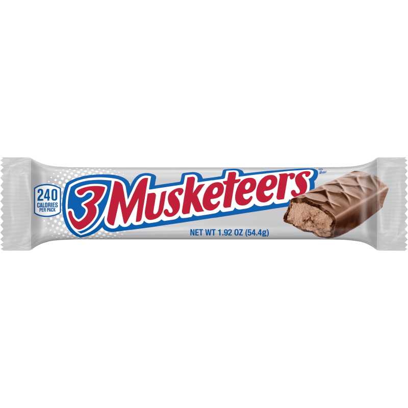 A 3 Musketeers chocolate bar